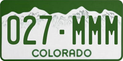CO license plate 027MMM