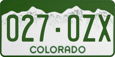 CO license plate 027OZX