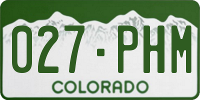 CO license plate 027PHM