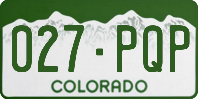 CO license plate 027PQP