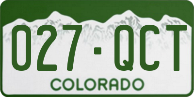 CO license plate 027QCT