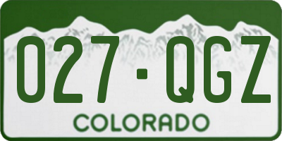 CO license plate 027QGZ