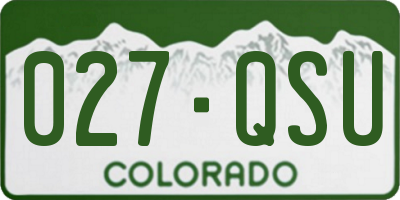 CO license plate 027QSU
