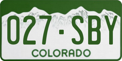 CO license plate 027SBY