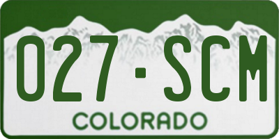 CO license plate 027SCM