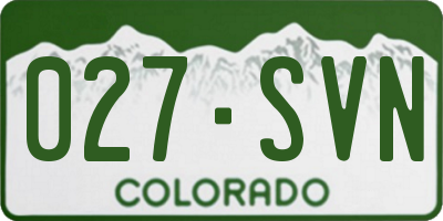 CO license plate 027SVN