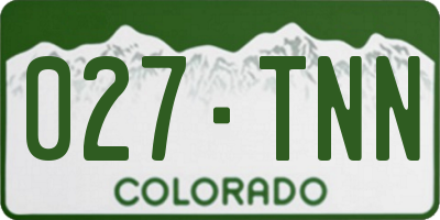 CO license plate 027TNN