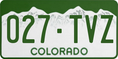 CO license plate 027TVZ