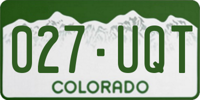 CO license plate 027UQT
