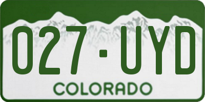 CO license plate 027UYD