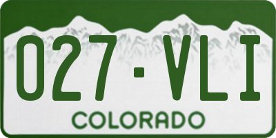 CO license plate 027VLI