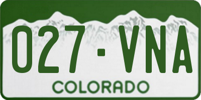 CO license plate 027VNA