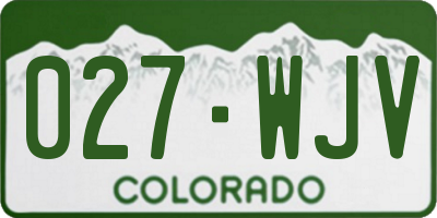 CO license plate 027WJV