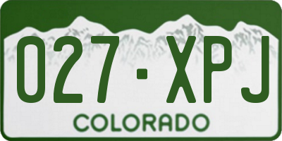 CO license plate 027XPJ