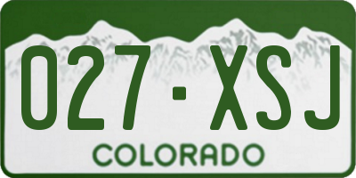 CO license plate 027XSJ