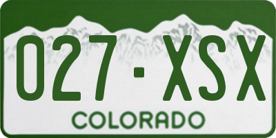 CO license plate 027XSX