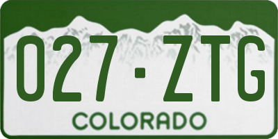 CO license plate 027ZTG
