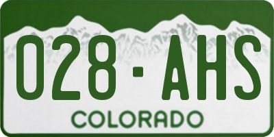 CO license plate 028AHS