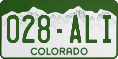 CO license plate 028ALI