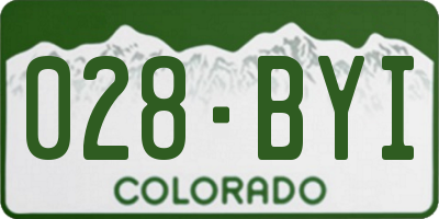 CO license plate 028BYI