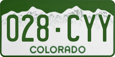 CO license plate 028CYY