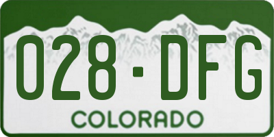 CO license plate 028DFG