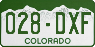 CO license plate 028DXF