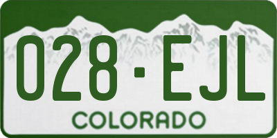 CO license plate 028EJL