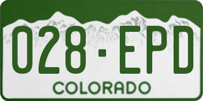 CO license plate 028EPD