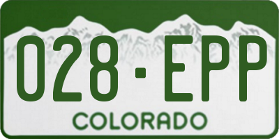 CO license plate 028EPP