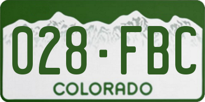 CO license plate 028FBC