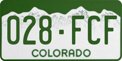 CO license plate 028FCF