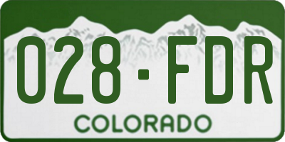 CO license plate 028FDR