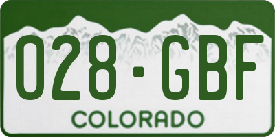 CO license plate 028GBF