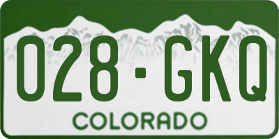 CO license plate 028GKQ
