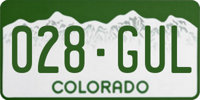 CO license plate 028GUL