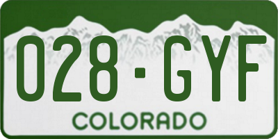 CO license plate 028GYF