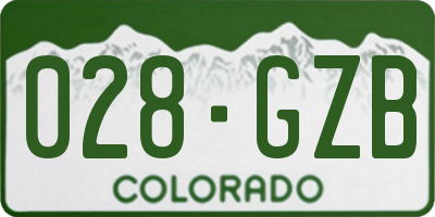 CO license plate 028GZB