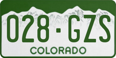 CO license plate 028GZS