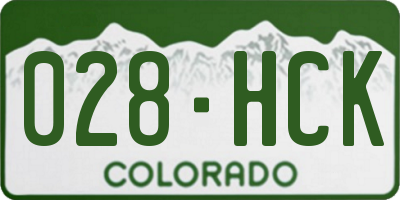 CO license plate 028HCK