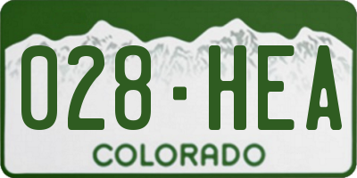 CO license plate 028HEA