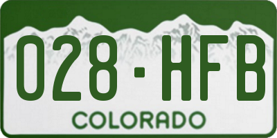 CO license plate 028HFB