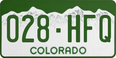 CO license plate 028HFQ