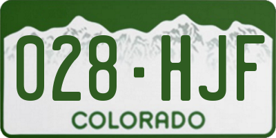 CO license plate 028HJF