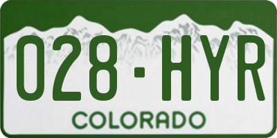 CO license plate 028HYR