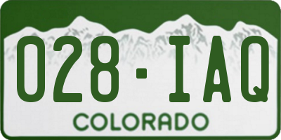 CO license plate 028IAQ