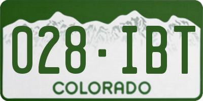 CO license plate 028IBT