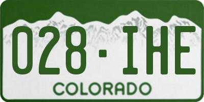 CO license plate 028IHE