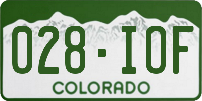 CO license plate 028IOF