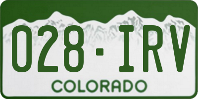CO license plate 028IRV